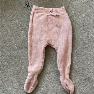 NWOT- Soft Pink Footed One Piece with Bow Detail